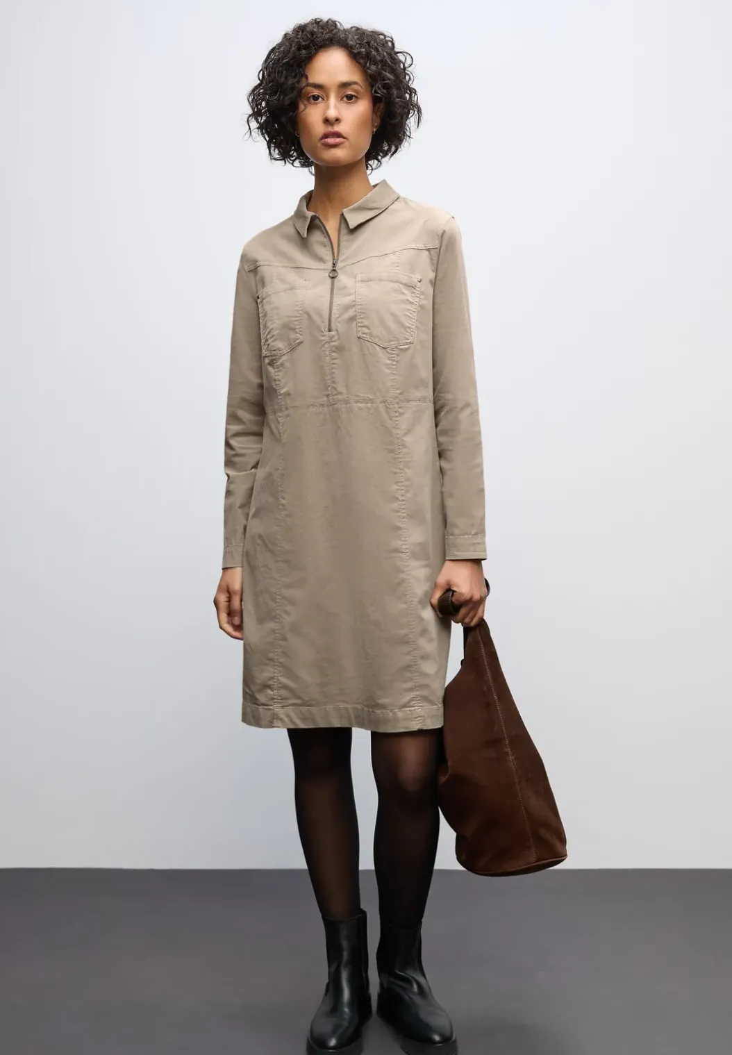 Corduroy jurk met rits
