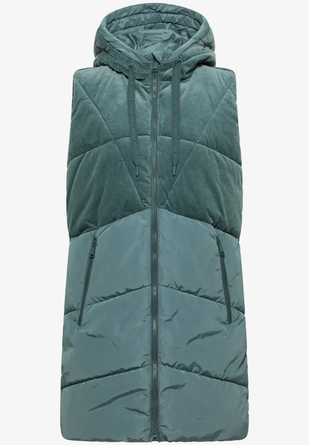 Corduroy mix puffer vest