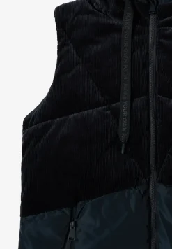 Corduroy mix puffer vest
