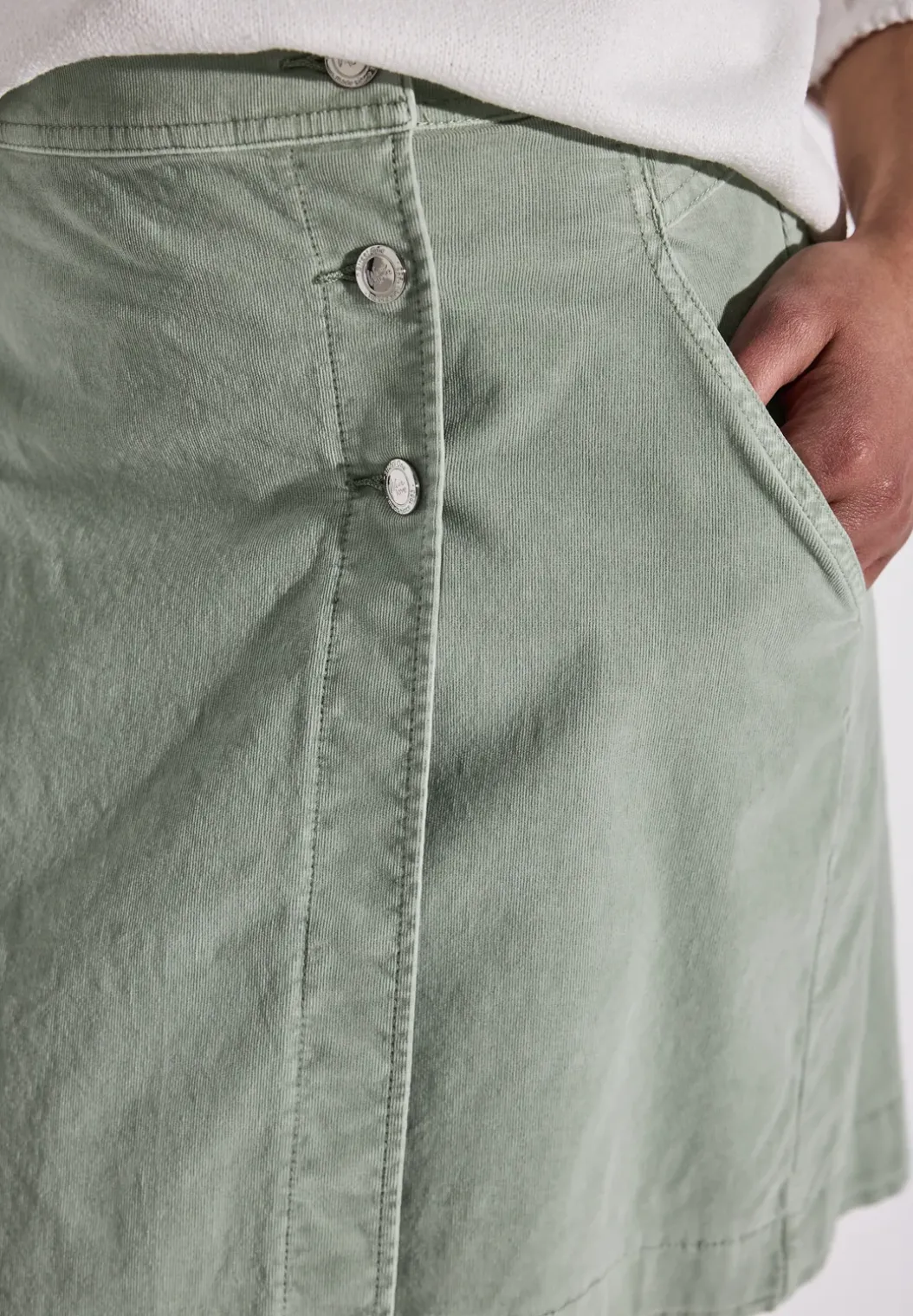 Corduroy rok in wikkel-look