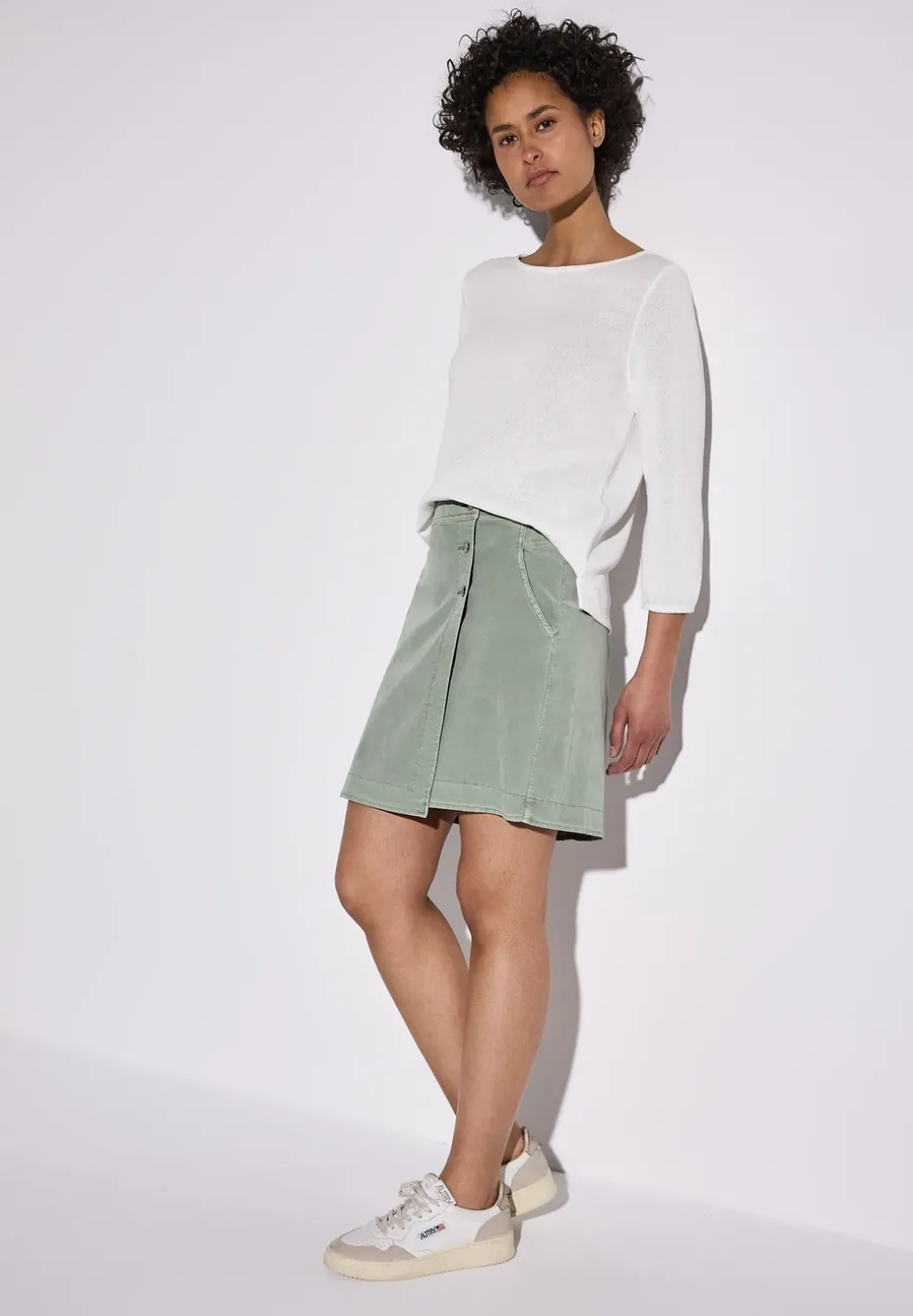 Corduroy rok in wikkel-look