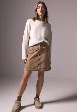 Corduroy rok met knoopsluiting