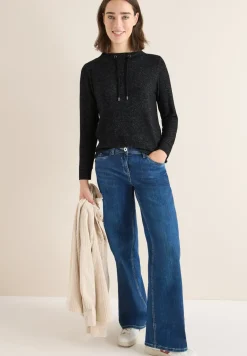 Cosy gemêleerd shirt met lange mouwen