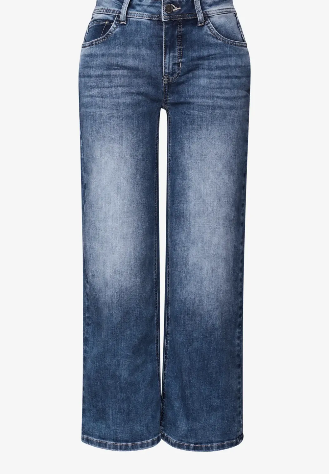 Cropped jeans met Wide Legs