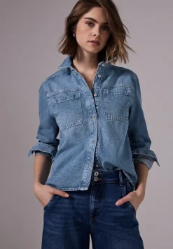 Cropped jeans overshirt