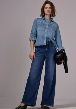 Cropped jeans overshirt