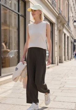 Culottes met Wide Legs en paperbag tailleband