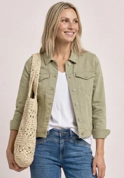 Denim jack in een gekleurde denim look