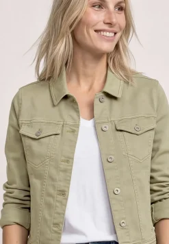Denim jack in een gekleurde denim look