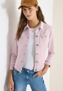 Denim jack in een gekleurde denim look