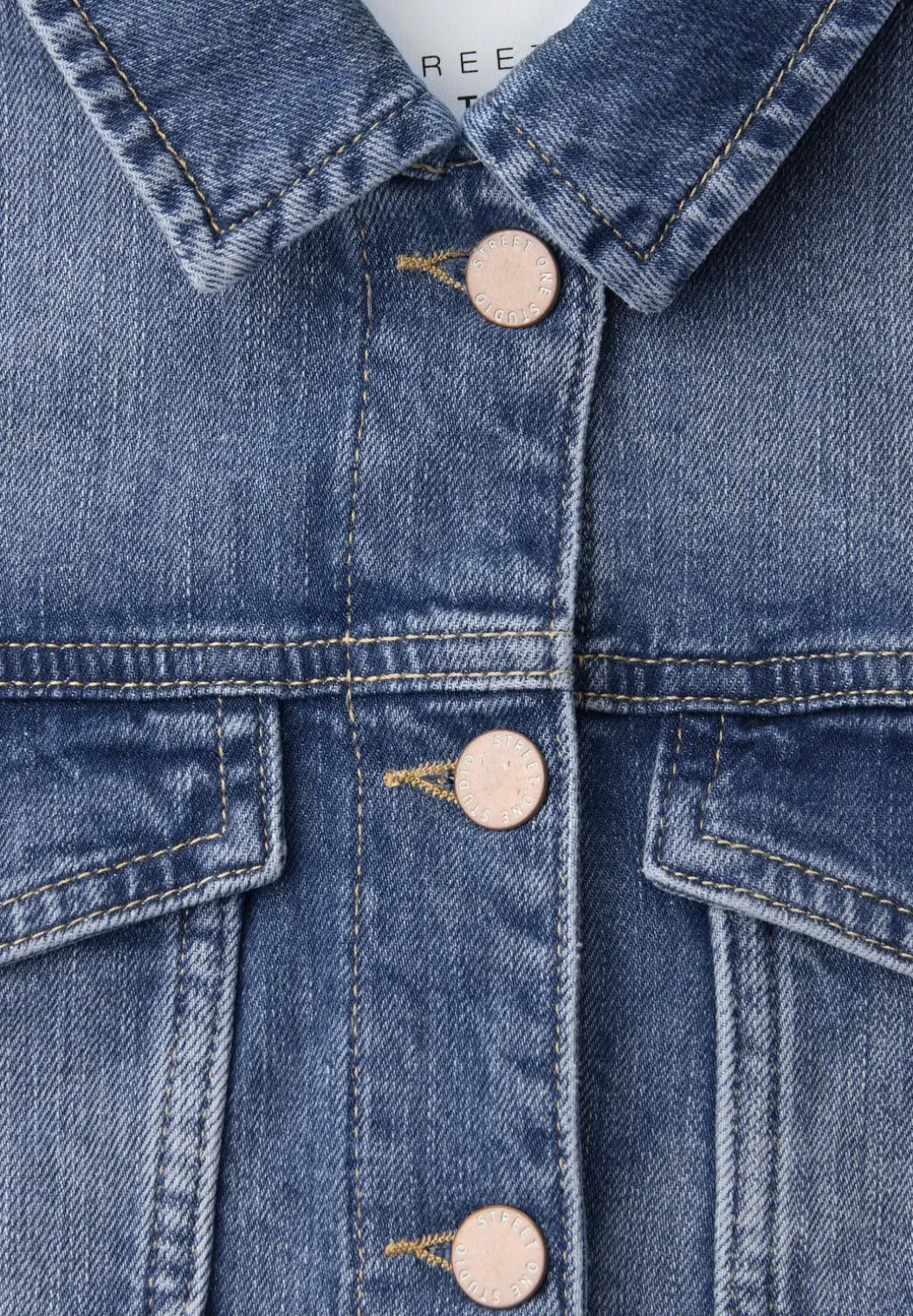 Denim jack met knopen en rugprint