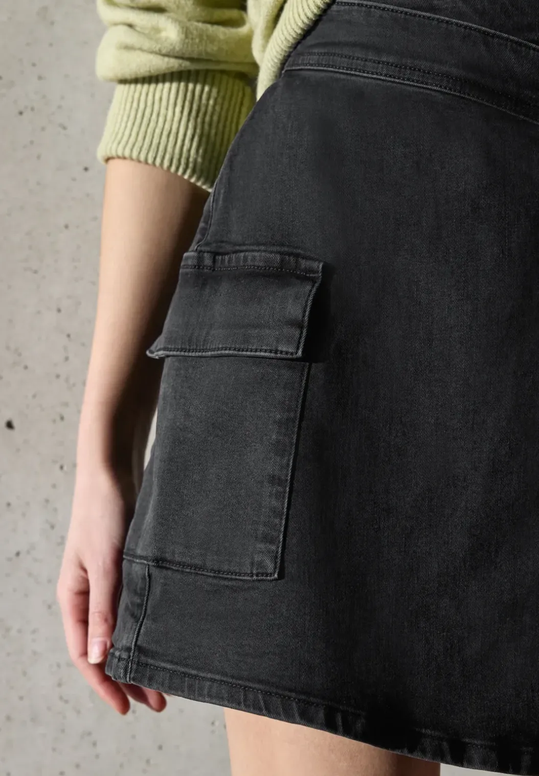Denim rok in wikkel-look