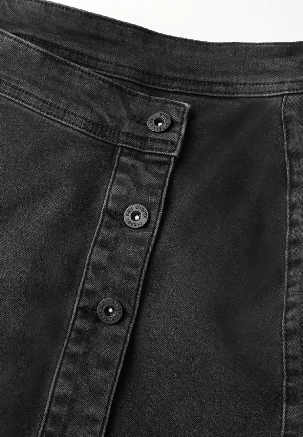 Denim rok in wikkel-look