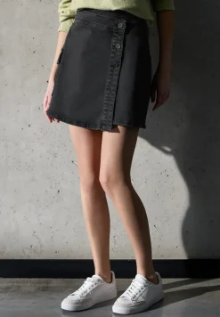 Denim rok in wikkel-look