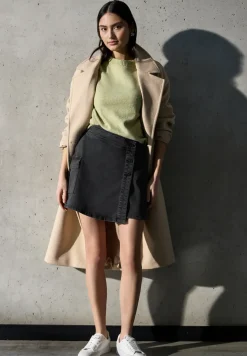 Denim rok in wikkel-look