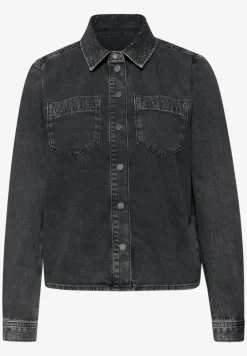 Denim shirt met glitterdetails