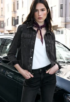 Denim shirt met glitterdetails