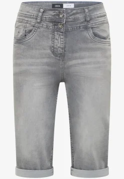 Denim shorts met straight leg