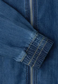 Denim-look blouson met ritssluiting
