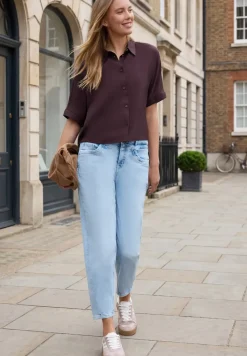 Dolman overhemdblouse met knoopsluiting