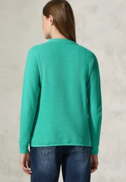 Dolman-trui met structuurmix
