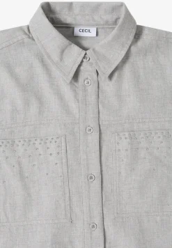 Flanellen blouse met studs