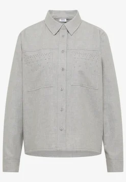 Flanellen blouse met studs