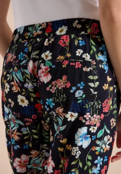 Florale loose fit broek