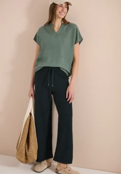 Gebreide broek met wijde pijpen in Loose Fit