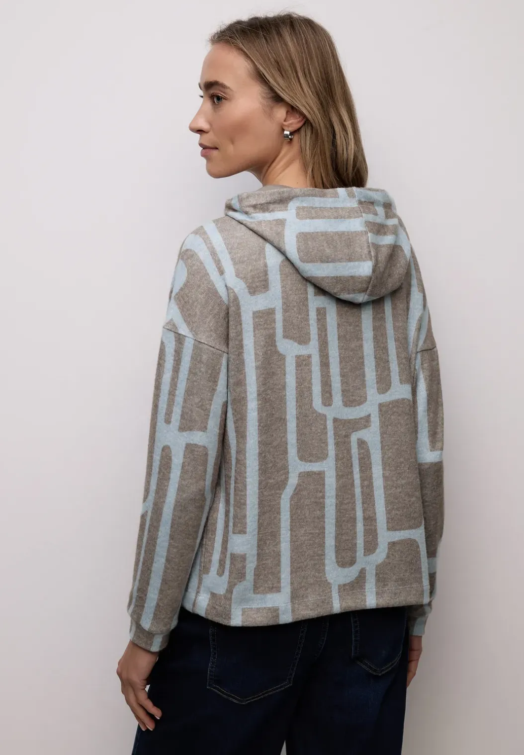 Gedessineerd shirt met capuchon