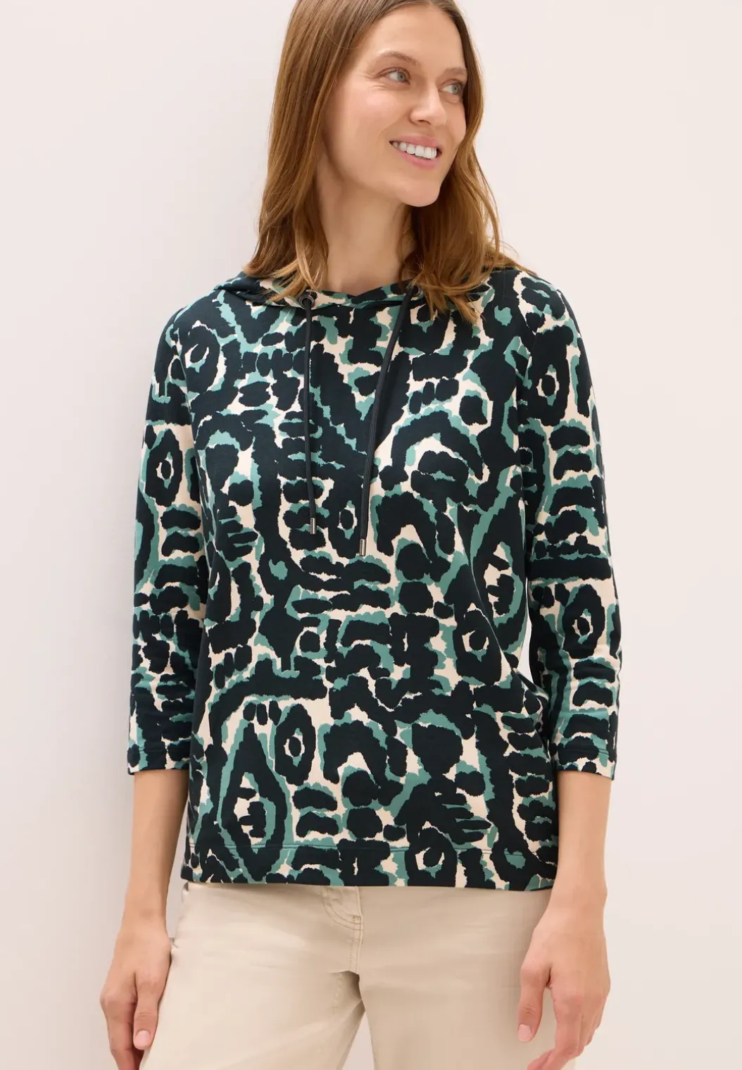 Gedessineerd shirt met capuchon