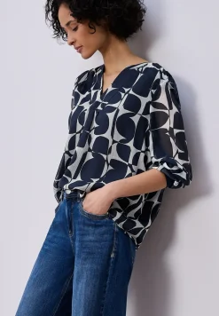 Gedessineerde blouse met tape