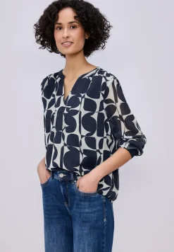 Gedessineerde blouse met tape