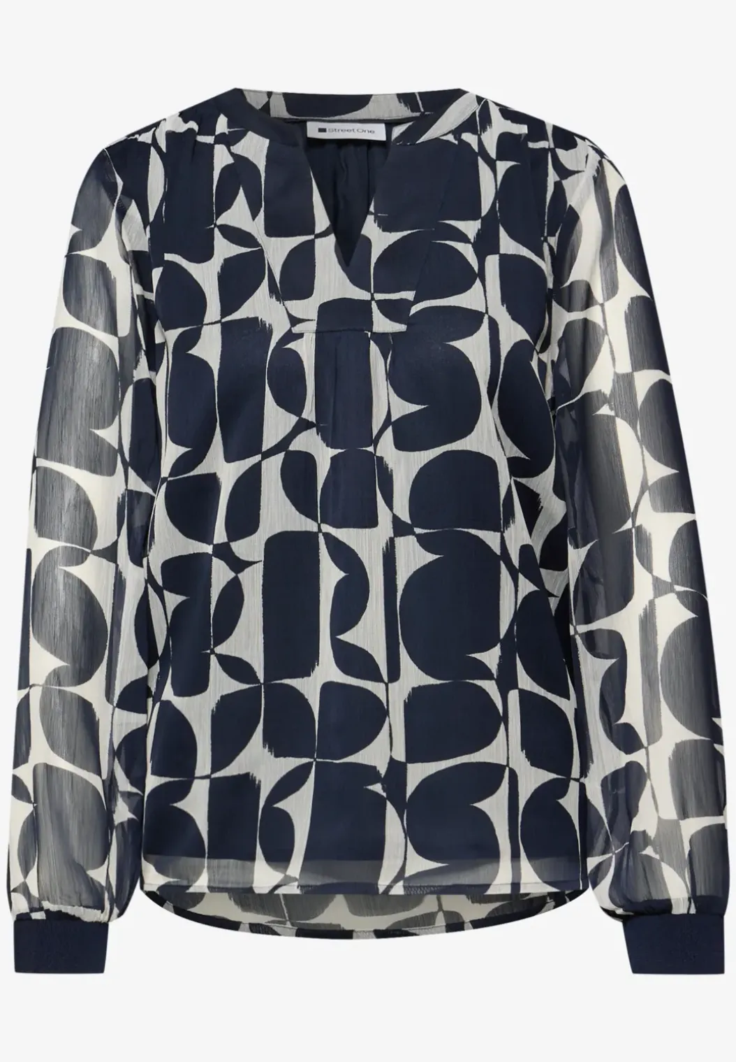 Gedessineerde blouse met tape
