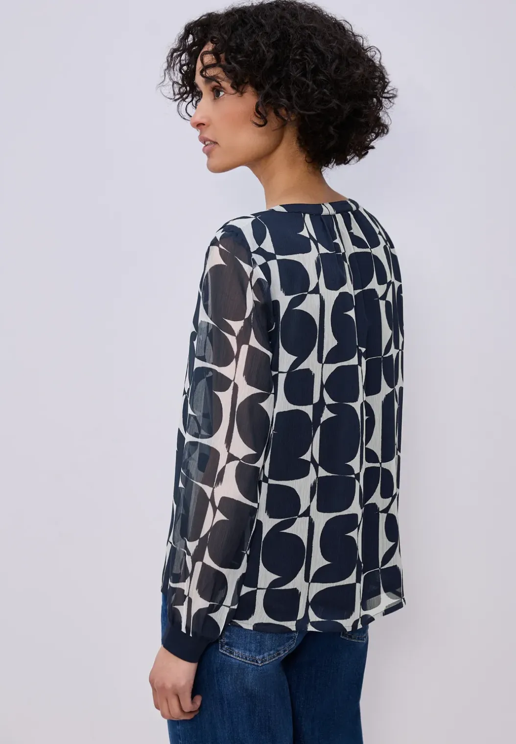 Gedessineerde blouse met tape