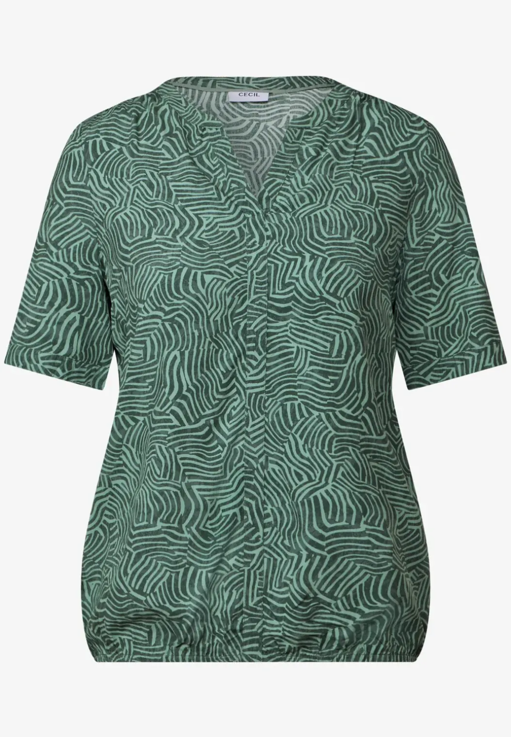 Gedessineerde blouse met gespleten hals
