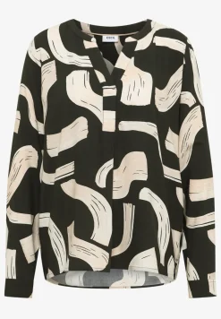 Gedessineerde blouse met gespleten hals