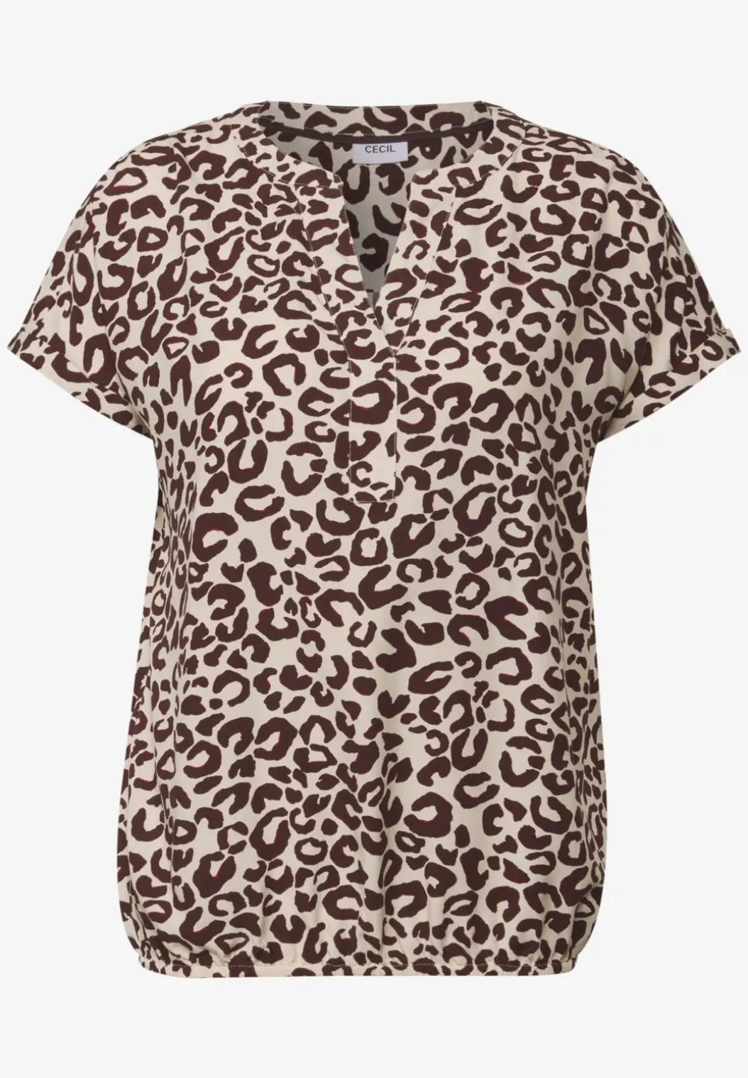 Gedessineerde blouse met gespleten hals