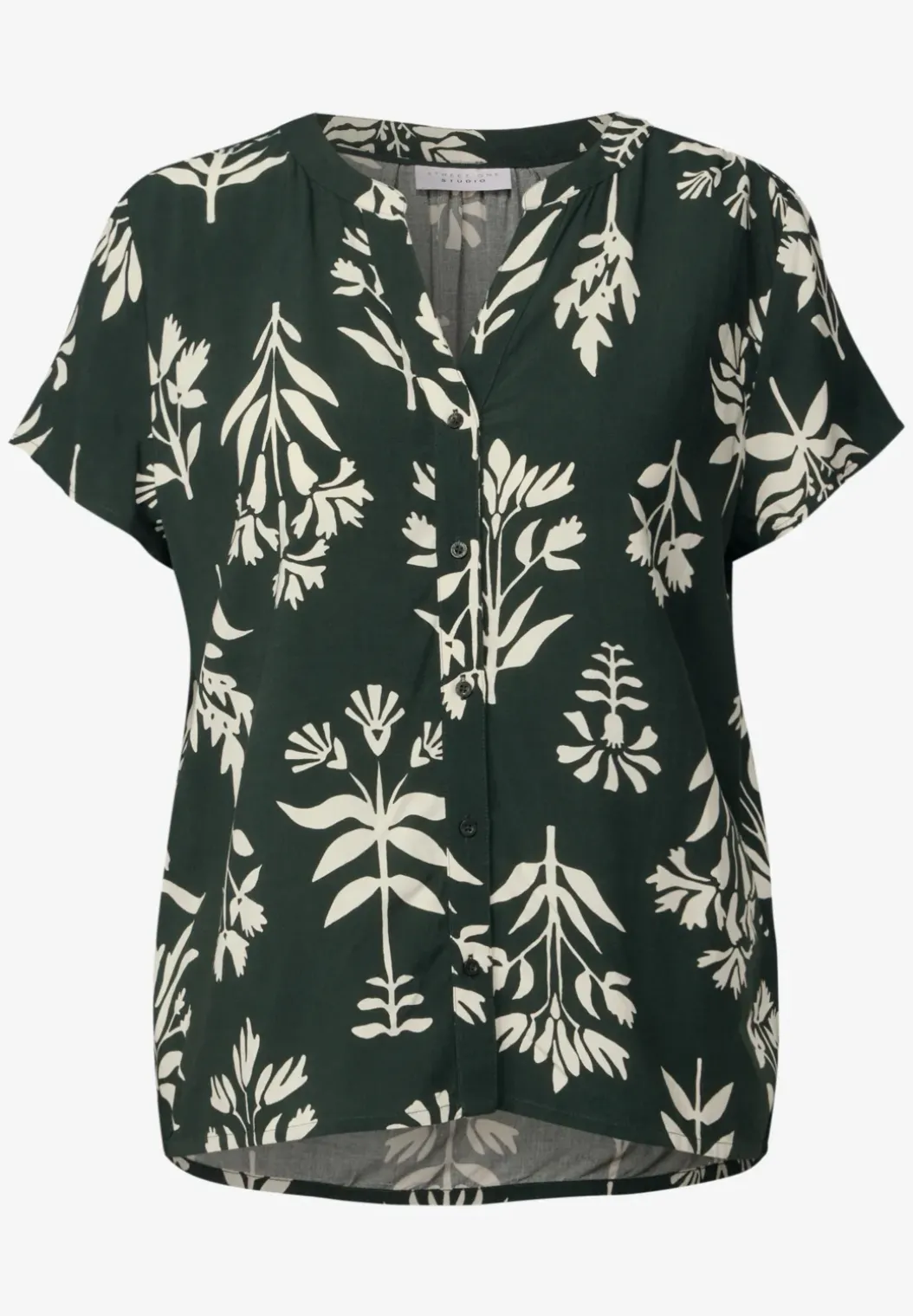 Gedessineerde blouse met korte mouwen