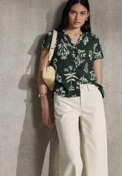 Gedessineerde blouse met korte mouwen