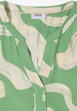 Gedessineerde blouse met gespleten hals