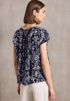 Gedessineerde blouse met rimpels