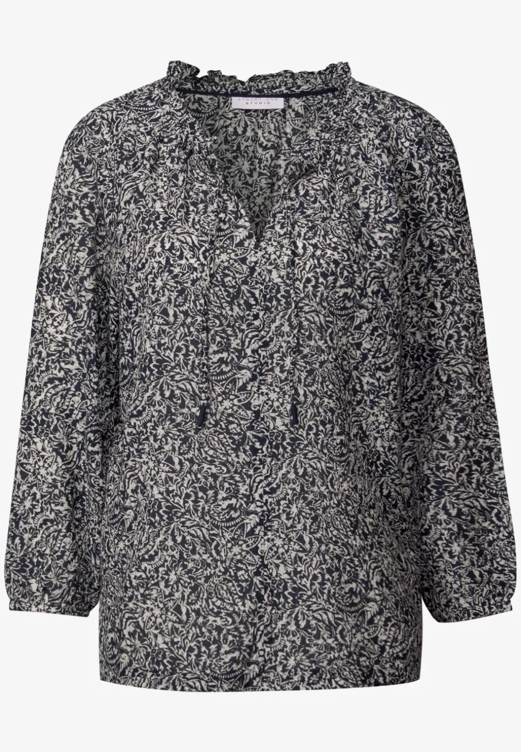Gedessineerde blouse met ruches