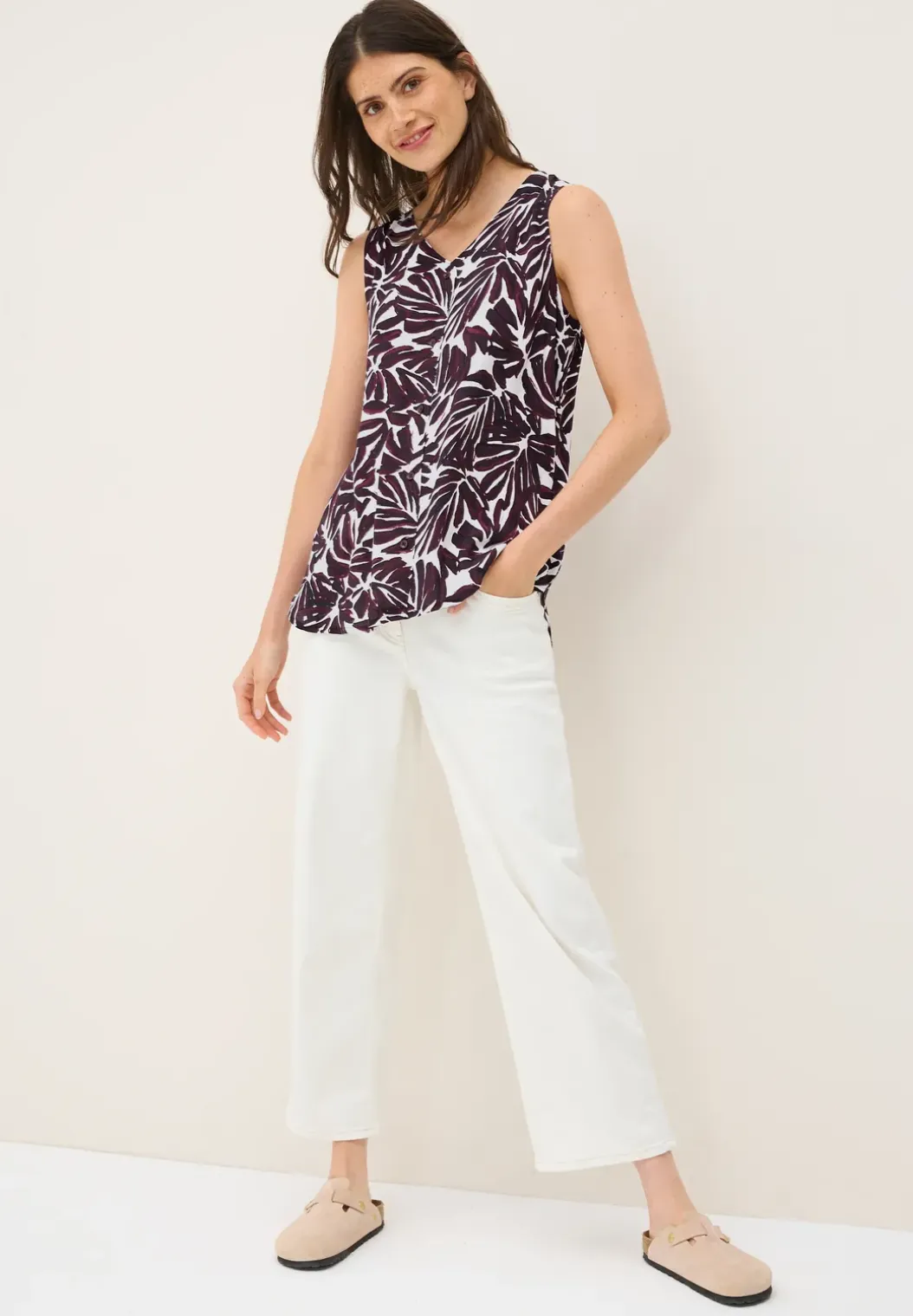 Gedessineerde blouse top