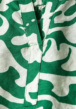 Gedessineerde blouse van linnenmix