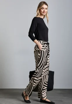 Gedessineerde broek met wijde pijpen