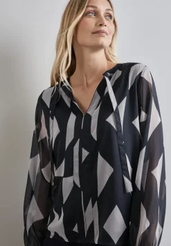 Gedessineerde chiffon blouse
