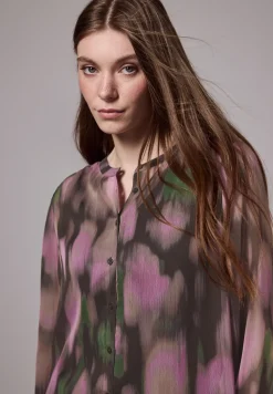 Gedessineerde chiffon blouse