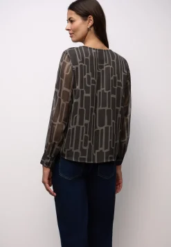 Gedessineerde chiffon blouse