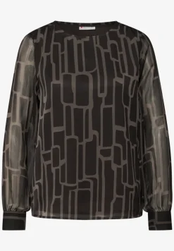 Gedessineerde chiffon blouse